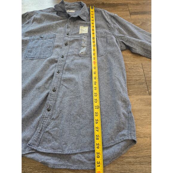 NWT Sonoma Supersoft Flannel Shirt Men's XL Blue Chambray Cozy Fall Staple Y2K - Picture 8 of 9
